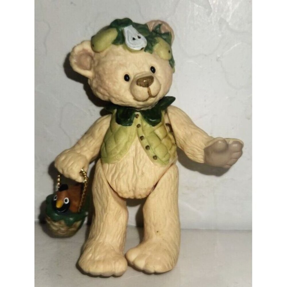Hallmark Gift Bearers 2005 7th Series Teddy Bear Ornament Green Vest Basket Coll
